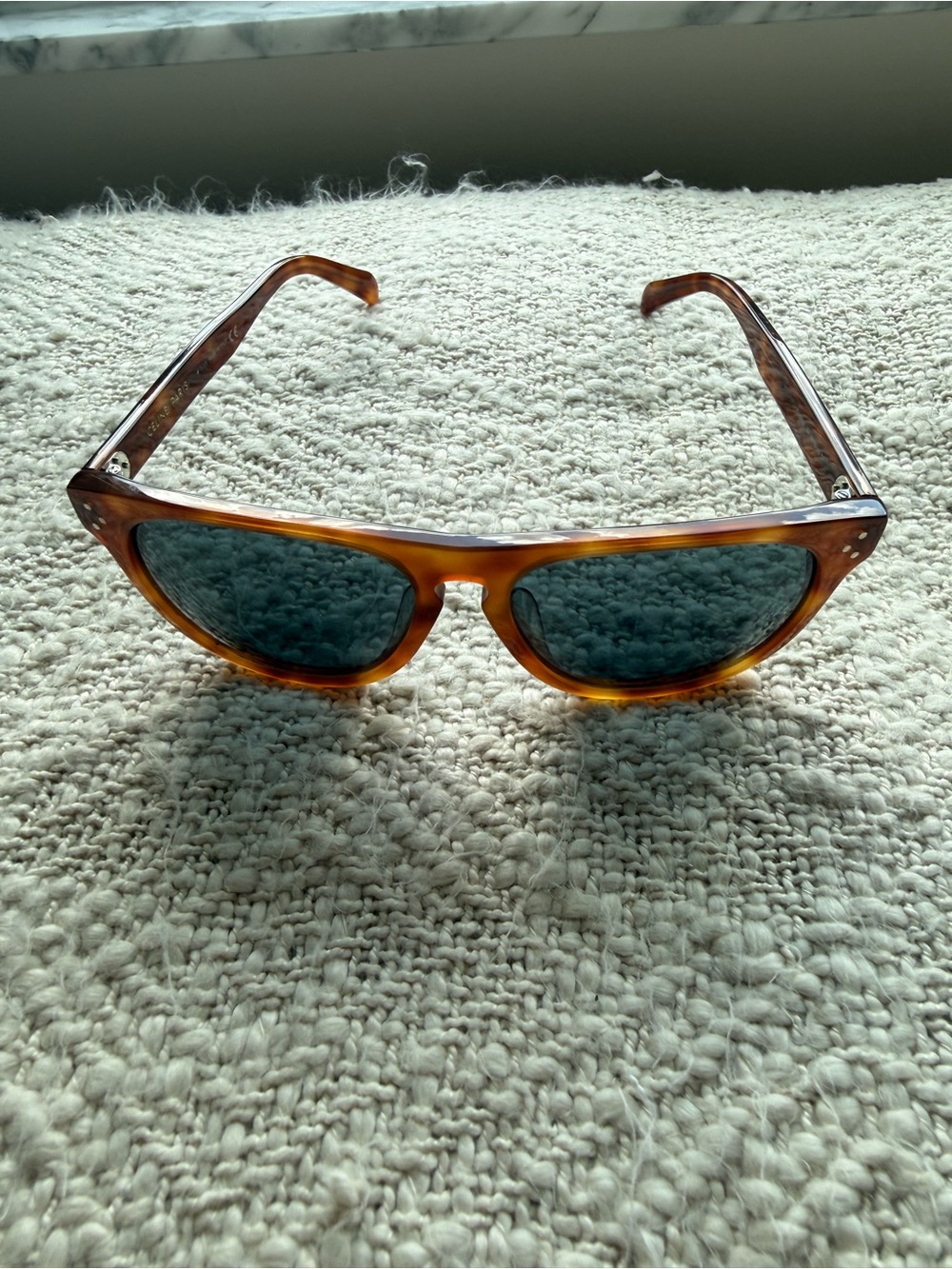 Celine Tortoiseshell Amber Frame Sunglasses with Dark Lenses - Picture 3 of 4